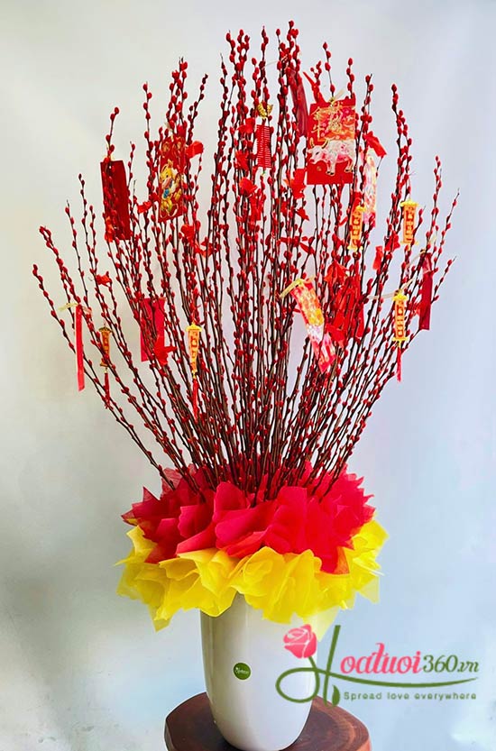 Bình hoa nụ tầm xuân - Tân niên phú quý