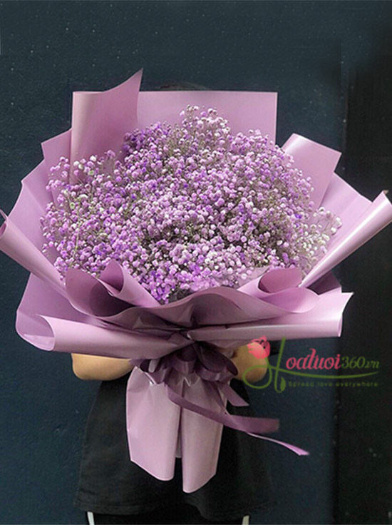 Bó hoa baby tím đẹp và độc đáo