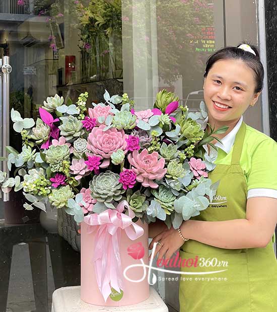 Hộp hoa sen đá - Mật ngọt yêu thương