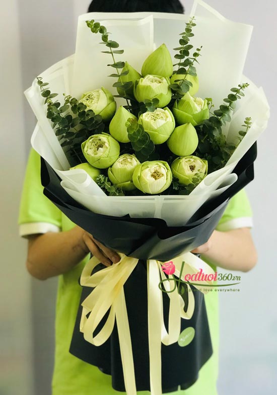 Bó hoa sen trắng tình đông Bó hoa sen trắng tình đông