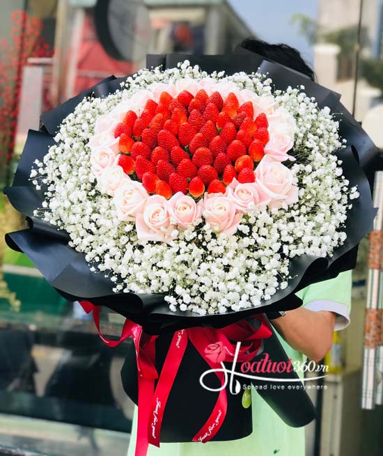 Bó hoa trái cây - Hồng ngọt ngào Bó hoa trái cây - Hồng ngọt ngào