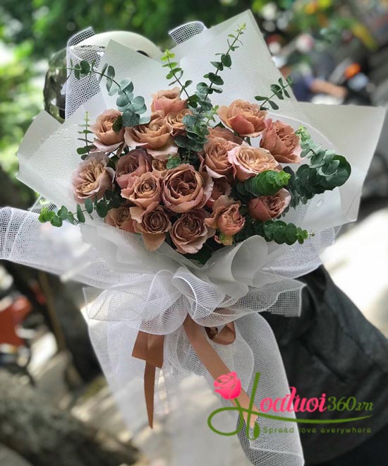 Bó hoa hồng cà phê - Nhung nhớ Bó hoa hồng cà phê - Nhung nhớ tại Hoa tươi 360
