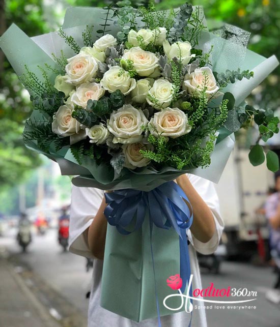 Bó hồng Ohara trắng Fresh Bó hồng Ohara trắng Fresh