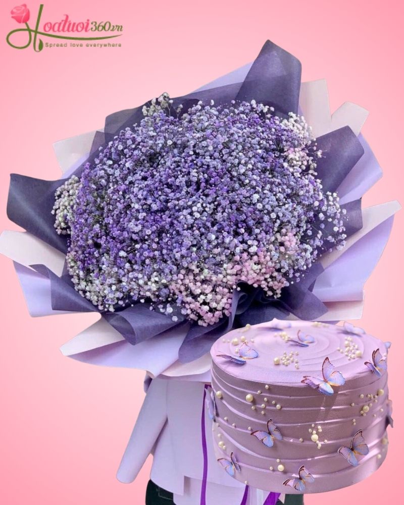 : Combo hoa baby bánh kem