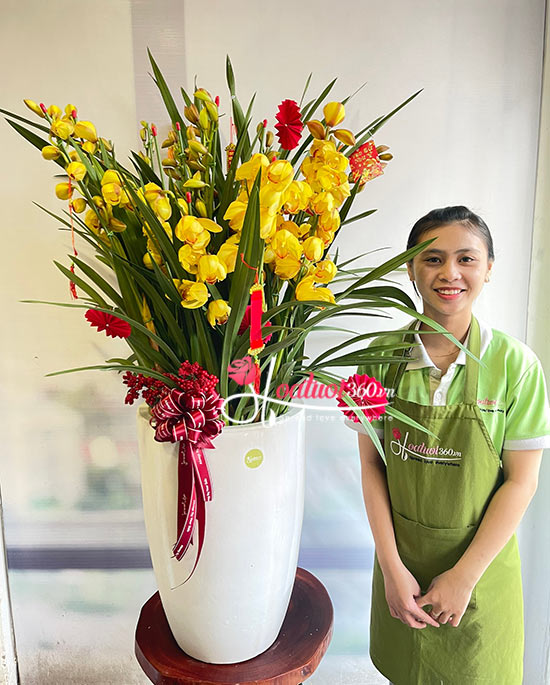 Chậu hoa địa lan - Đại phú đại thịnh