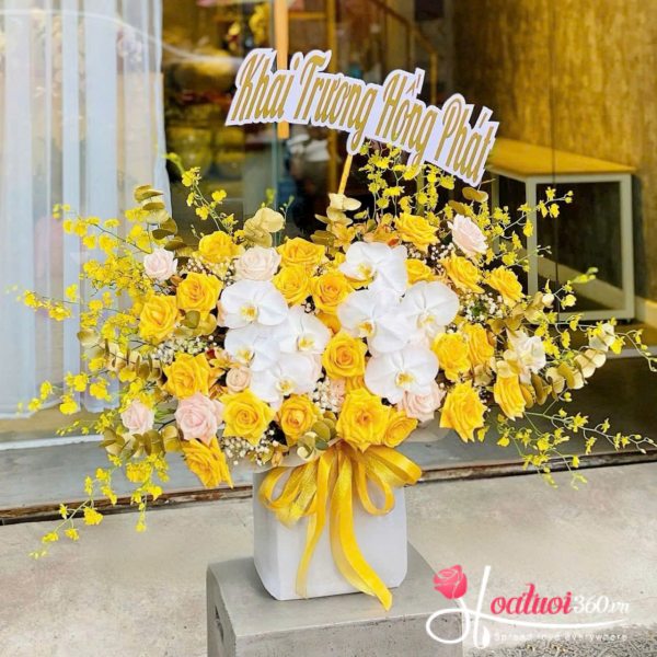 Hộp hoa chúc mừng - Kim sắc vinh ho