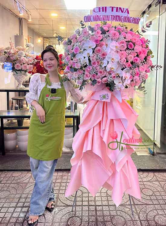 Kệ hoa khai trương - Hồng thuận hồng phát