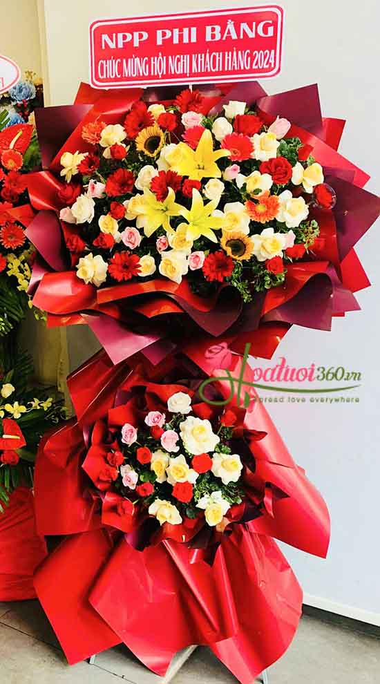 Kệ hoa khai trương - Hân hoan phát tài