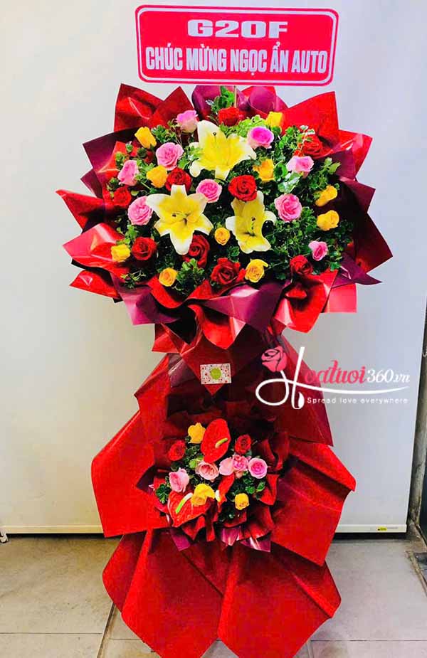 Kệ hoa khai trương - Kinh doanh hồng phát