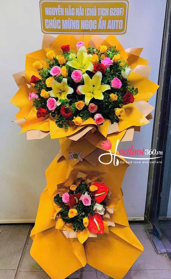 Kệ hoa khai trương - Làm ăn phát tài