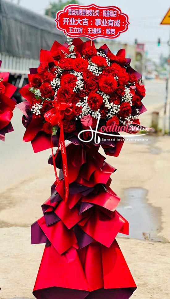 Kệ hoa khai trương - Đại phú đại phát