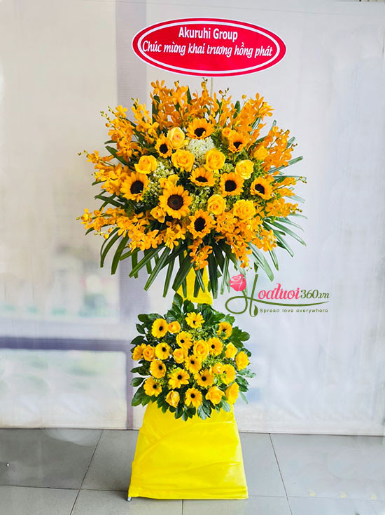 Kệ hoa khai trương - Công việc hồng phát