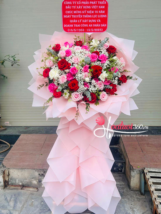 Kệ hoa khai trương - Tiền tài thăng tiến