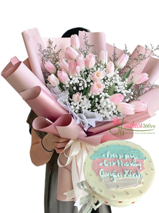 Combo hoa và bánh kem - Thanh xuân tươi đẹp ý nghĩa