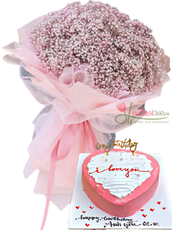 Combo hoa và bánh kem - Nét yêu kiều tại Hoa tươi 360