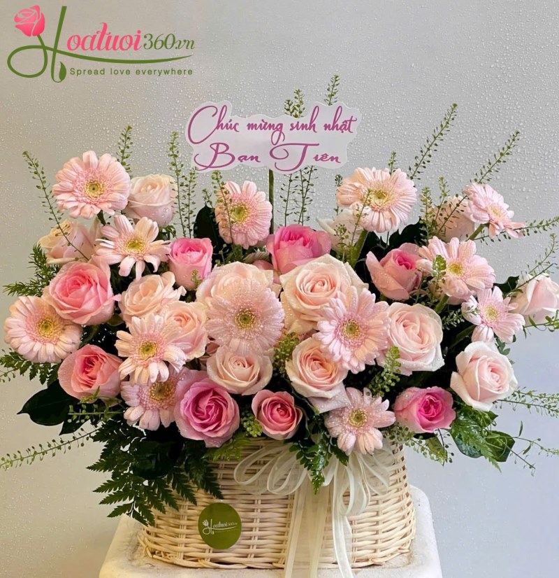 giỏ hoa đồng tiền mừng bảo vệ luận văn thành công