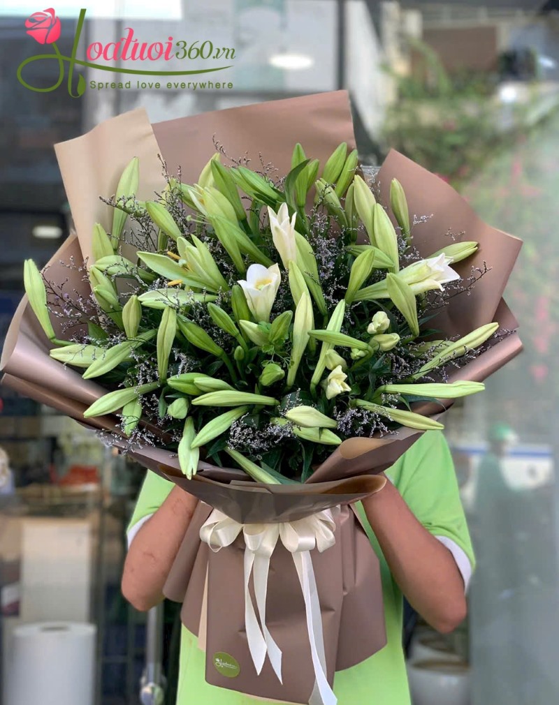 Bó hoa ly mừng bảo vệ luận văn thành công