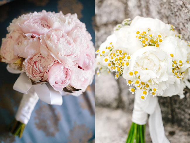 Hoa cầm tay cô dâu kết từ hoa mẫu đơn