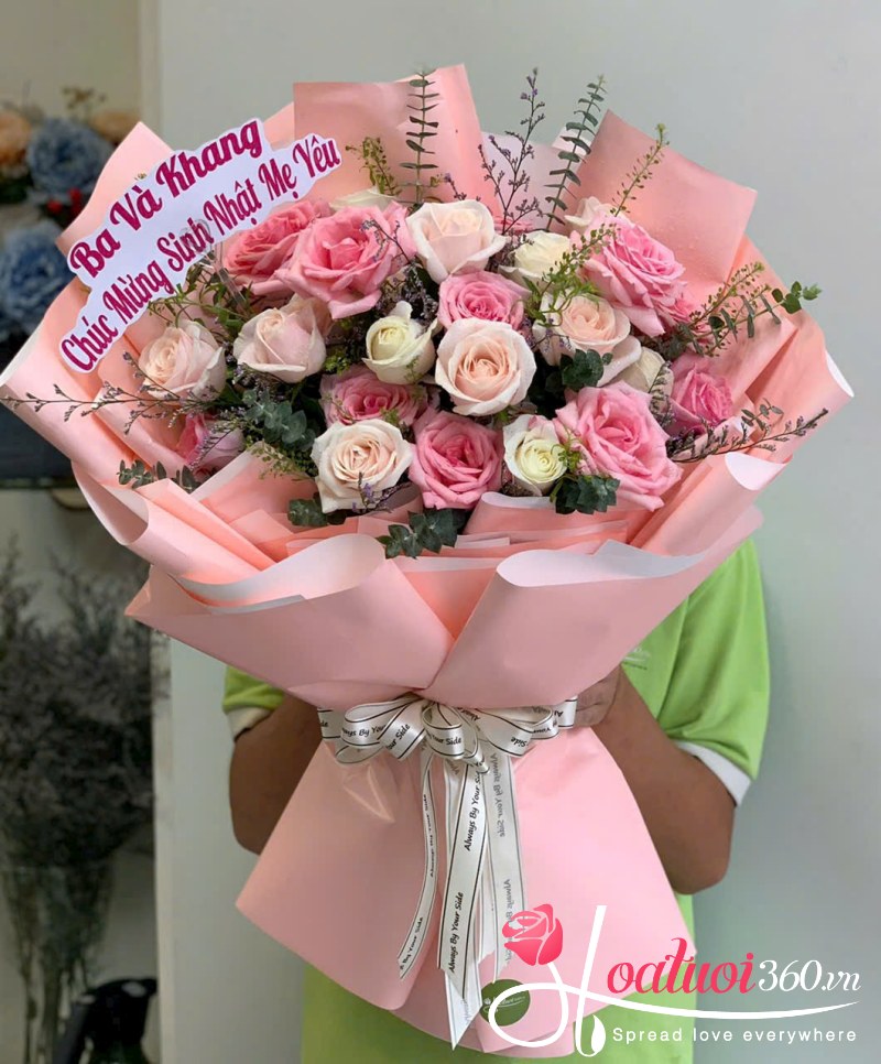 bó hoa hồng cảm ơn